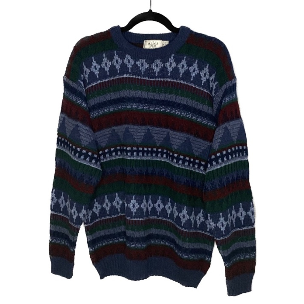 Men’s Dark Blue Patterned Sweater